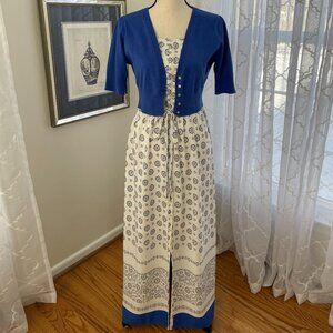 Old Navy Strapless Button Up Maxi Dress w/ Coordinating Cropped Cardigan, Sz. MP